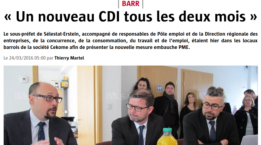 LALSACE | Cekome #Ils parlent de nous – L’Alsace Soultz-Haut-Rhin