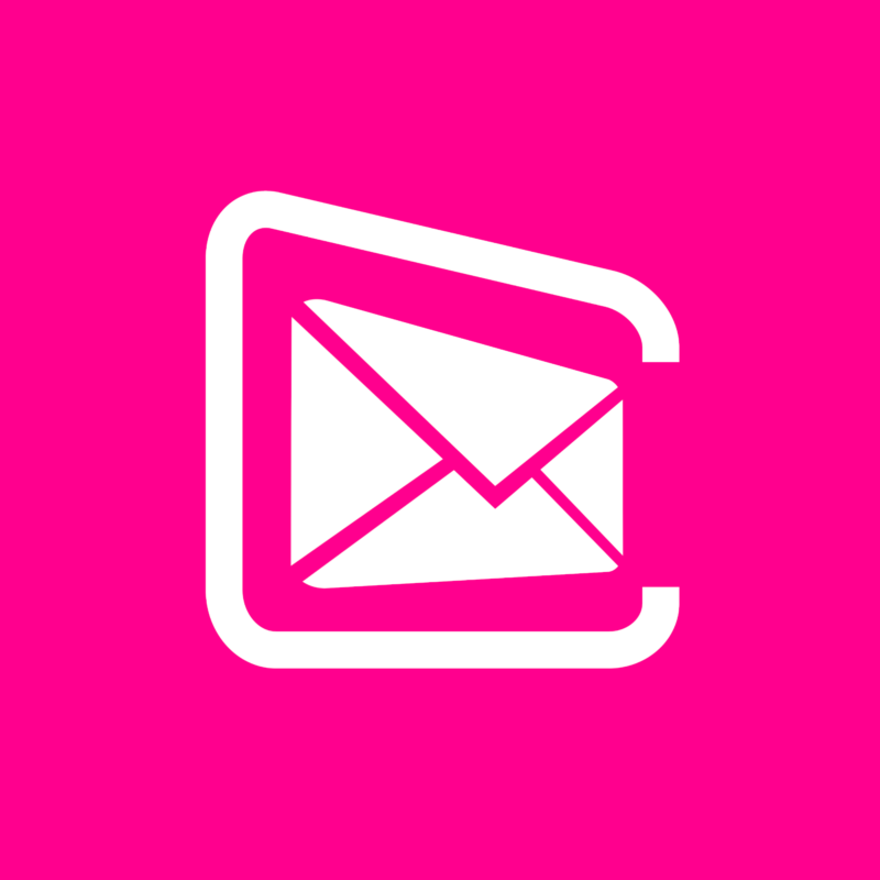 Logo Cekome modifié avec une icone stylisée d'une enveloppe de courrier électronique.