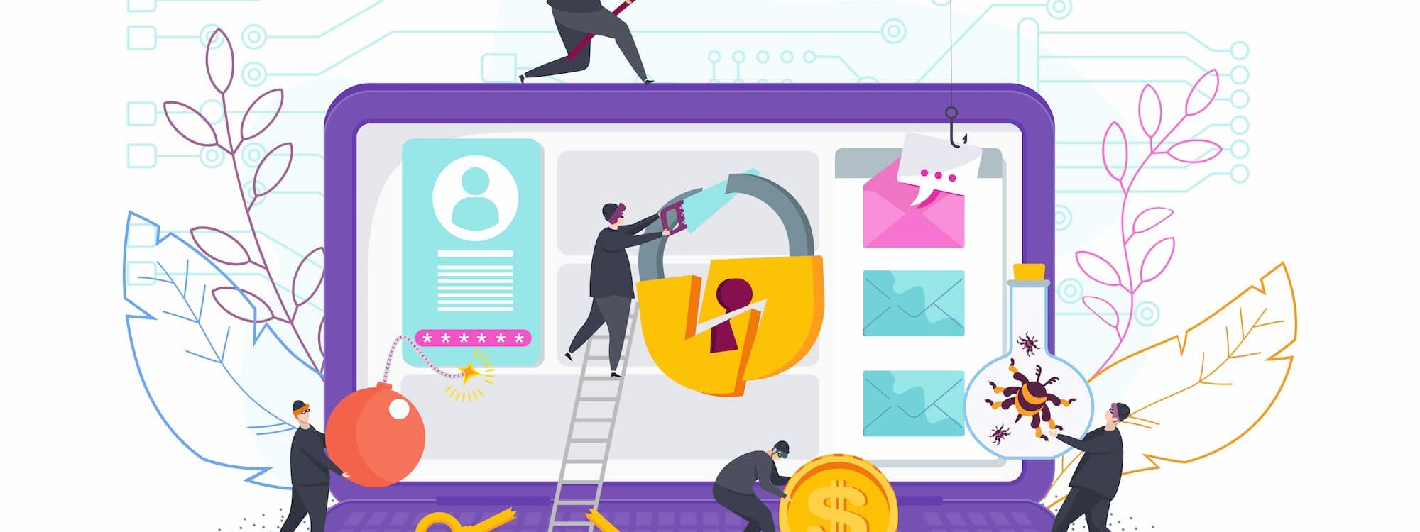 Personnes interagissant avec une interface utilisateur virtuelle, s&eacute;curisation et protection des donn&eacute;es personnelles.