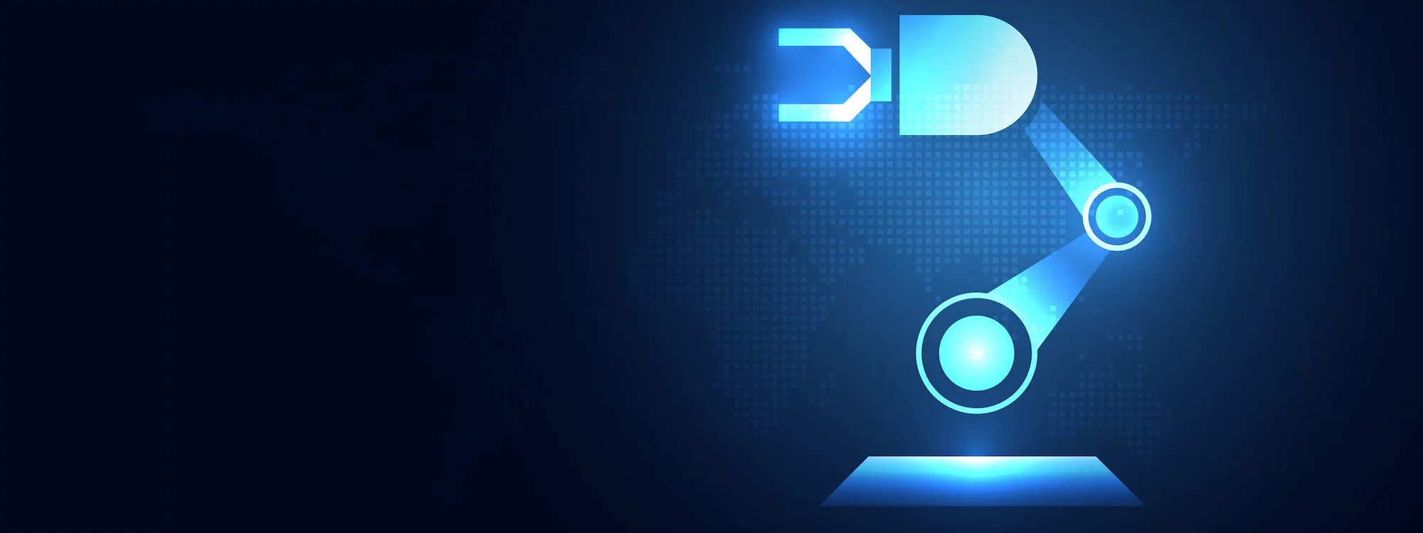 Illustration futuriste d&rsquo;un bras robotis&eacute; autonome repr&eacute;sentant l&rsquo;&eacute;volution vers l&rsquo;industrie intelligente et les agents automatis&eacute;s