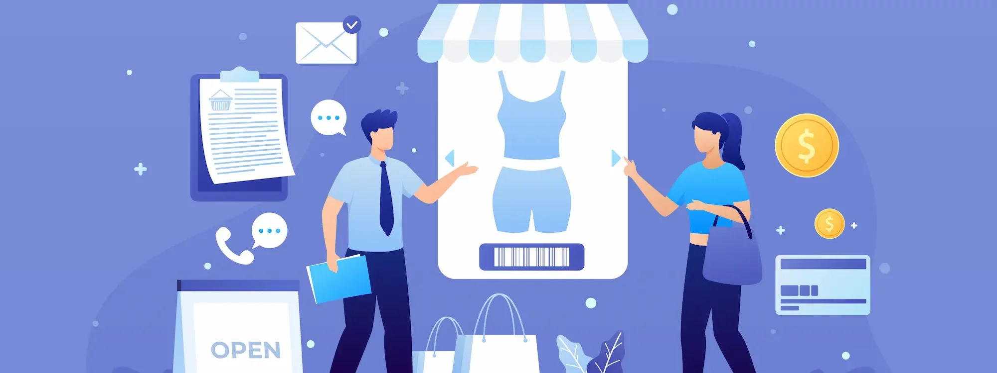 Illustration de shopping en ligne