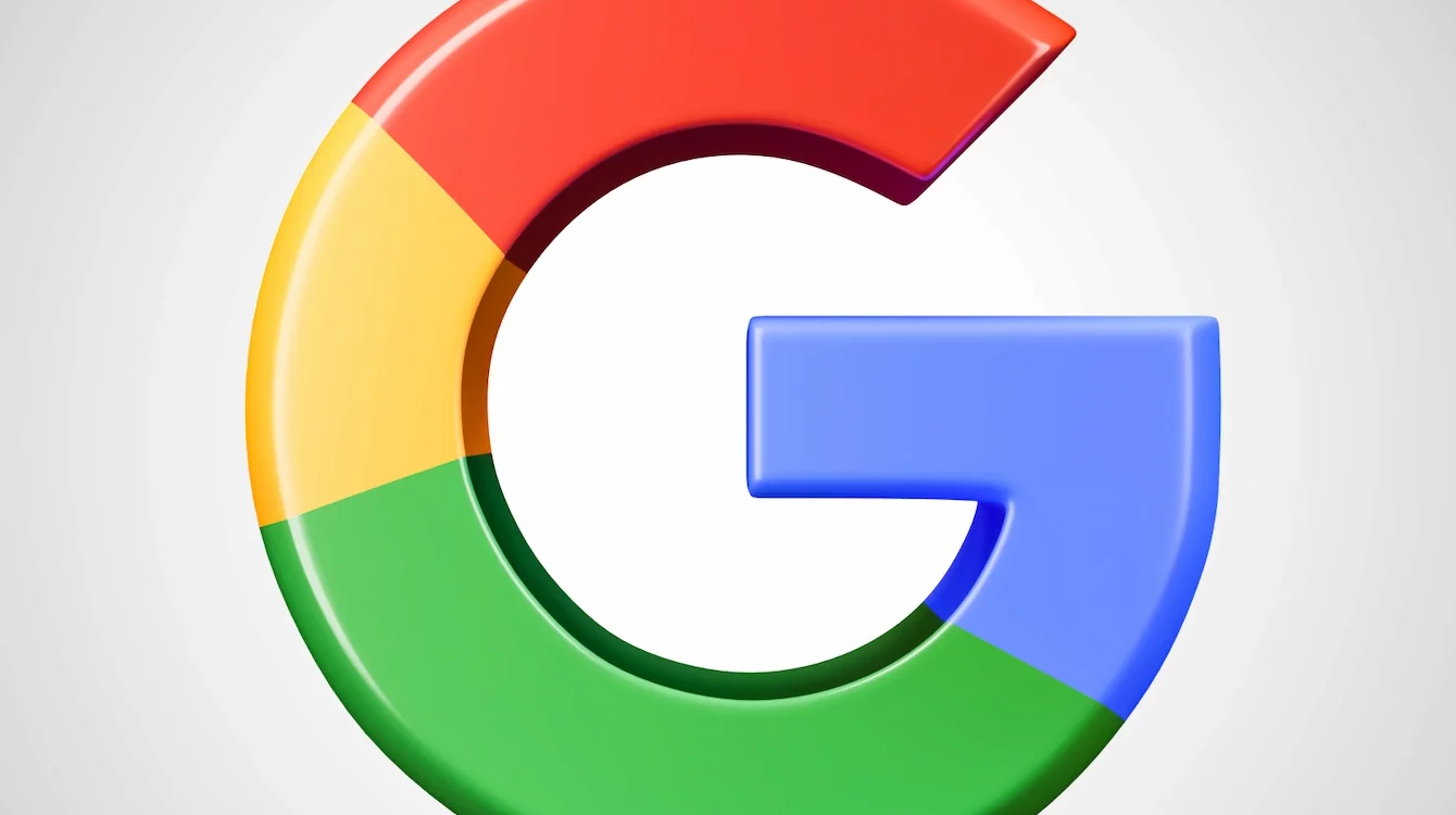 Logo Google multicolore en forme de lettre G sur fond gris