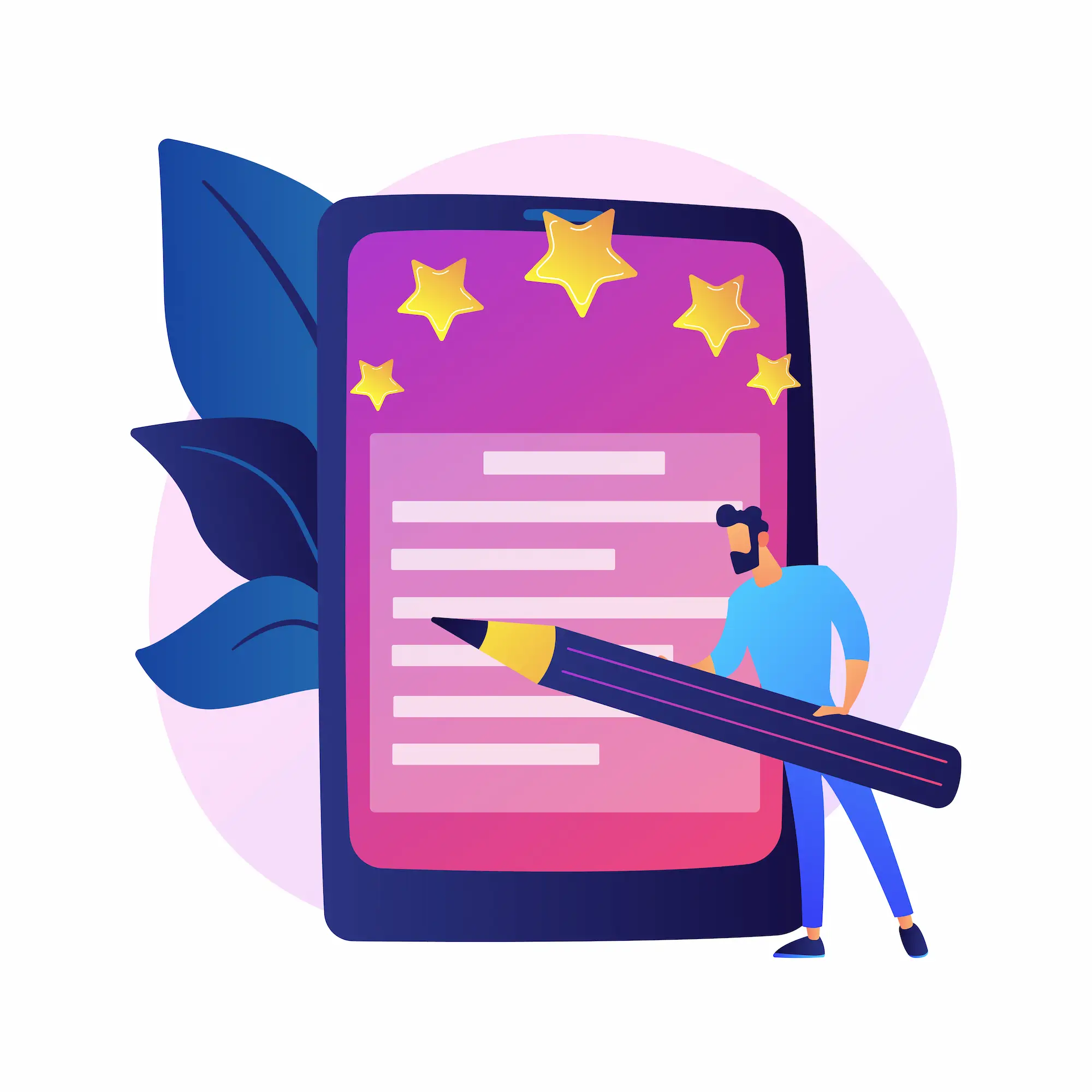 10783859_19197412 | Cekome illustration formulaire d’avis clients avec étoiles et rédaction de feedback pour optimisation SEO web Cekome