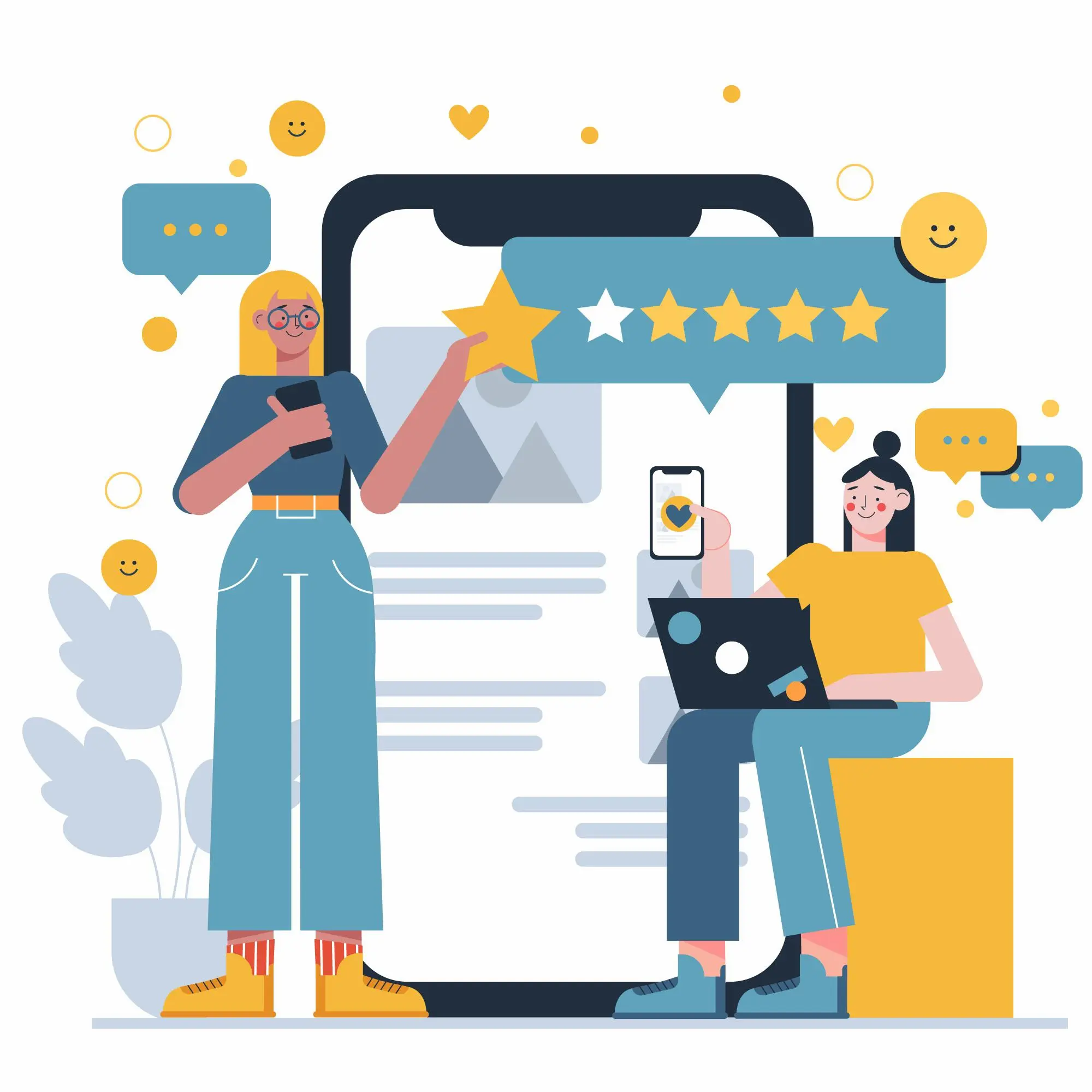 13984983_5421477 | Cekome illustration avis clients et notation 5 étoiles sur mobile